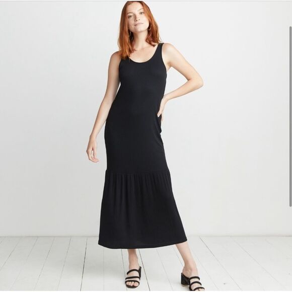 Marine Layer Grace Maxi Dress Ribbed Black - Picture 1 of 11